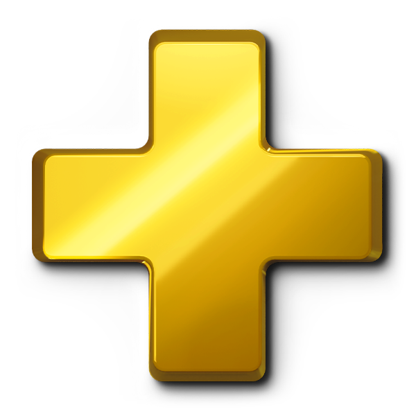 Icon - goldenes Plus-Zeichen